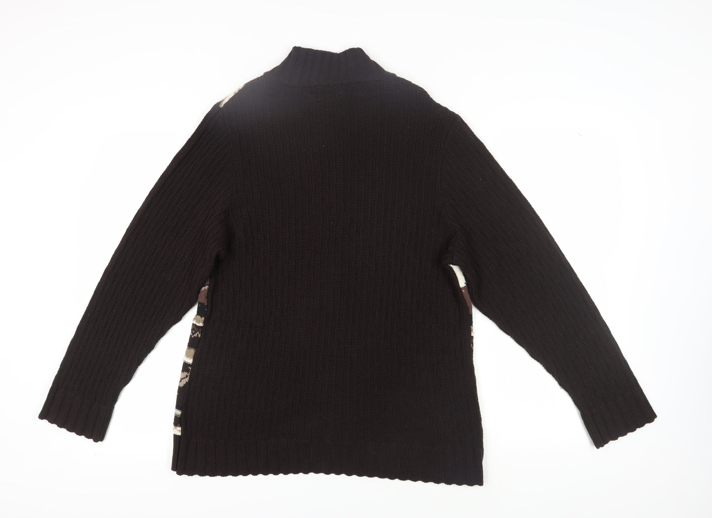 Parkhurst Women's Brown Animal Print Full Zip Jumper L
