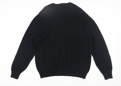 Dockers Men's Black XL Christmas Cotton Pullover Jumper