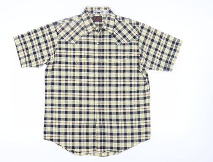 Plains Western Wear Men's Beige Checkered Shirt L