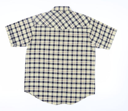 Plains Western Wear Men's Beige Checkered Shirt L