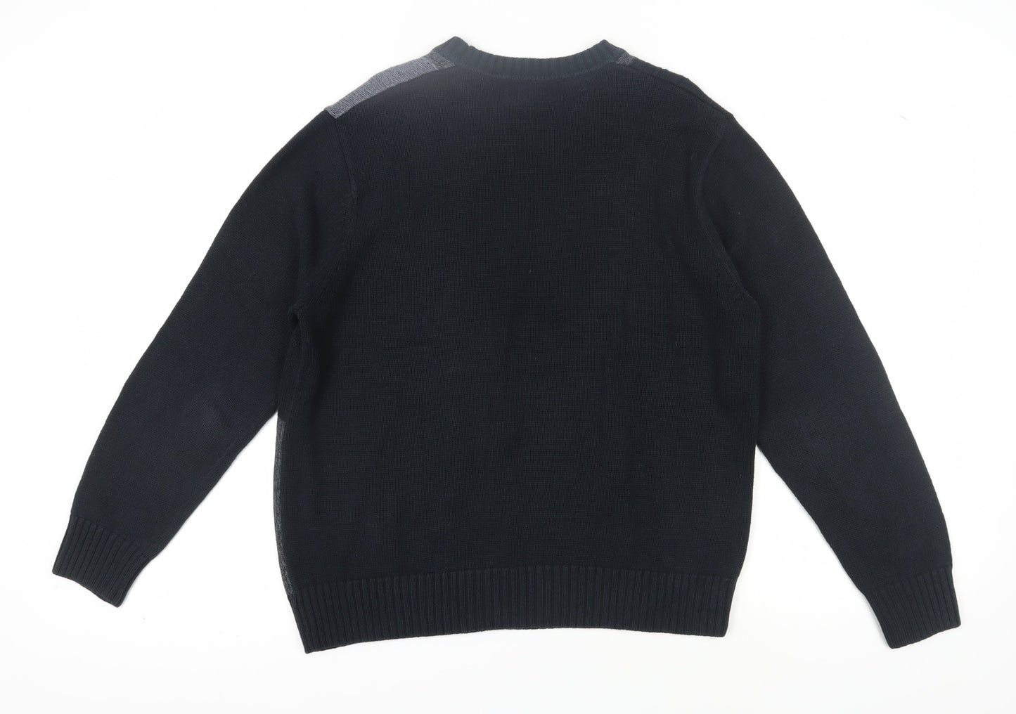 Dockers Men's Black Grey Check Pullover Jumper M