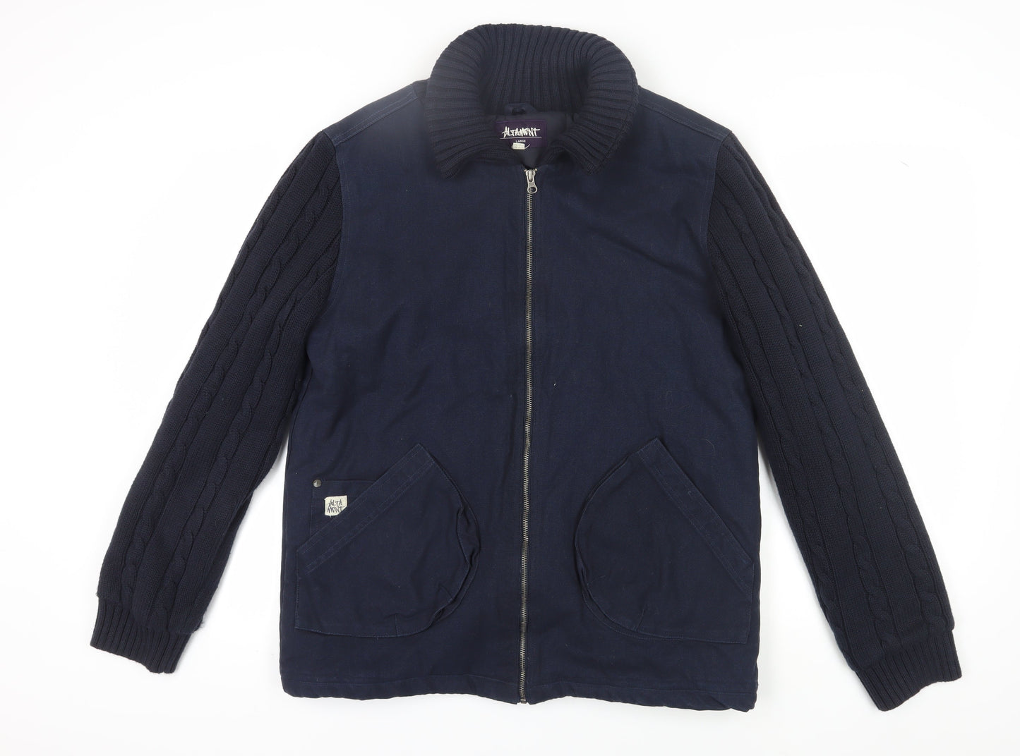 Altamont Men's Blue Bomber Jacket L Collared