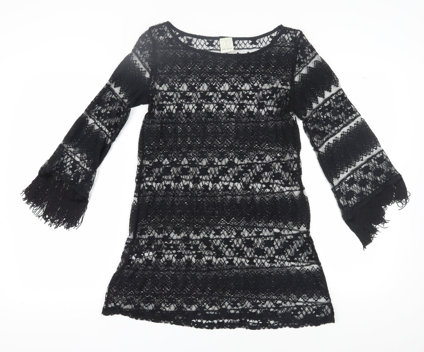 Ella Moss Women's Black Shift Dress S 3/4 Sleeve