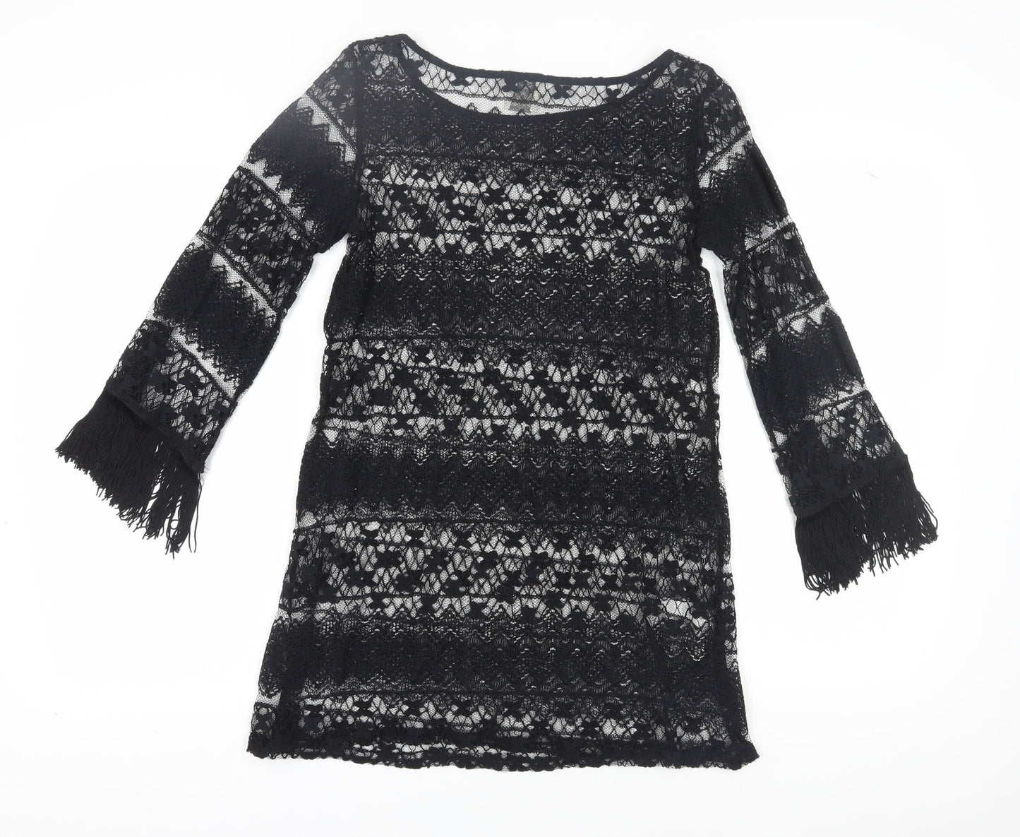 Ella Moss Women's Black Shift Dress S 3/4 Sleeve