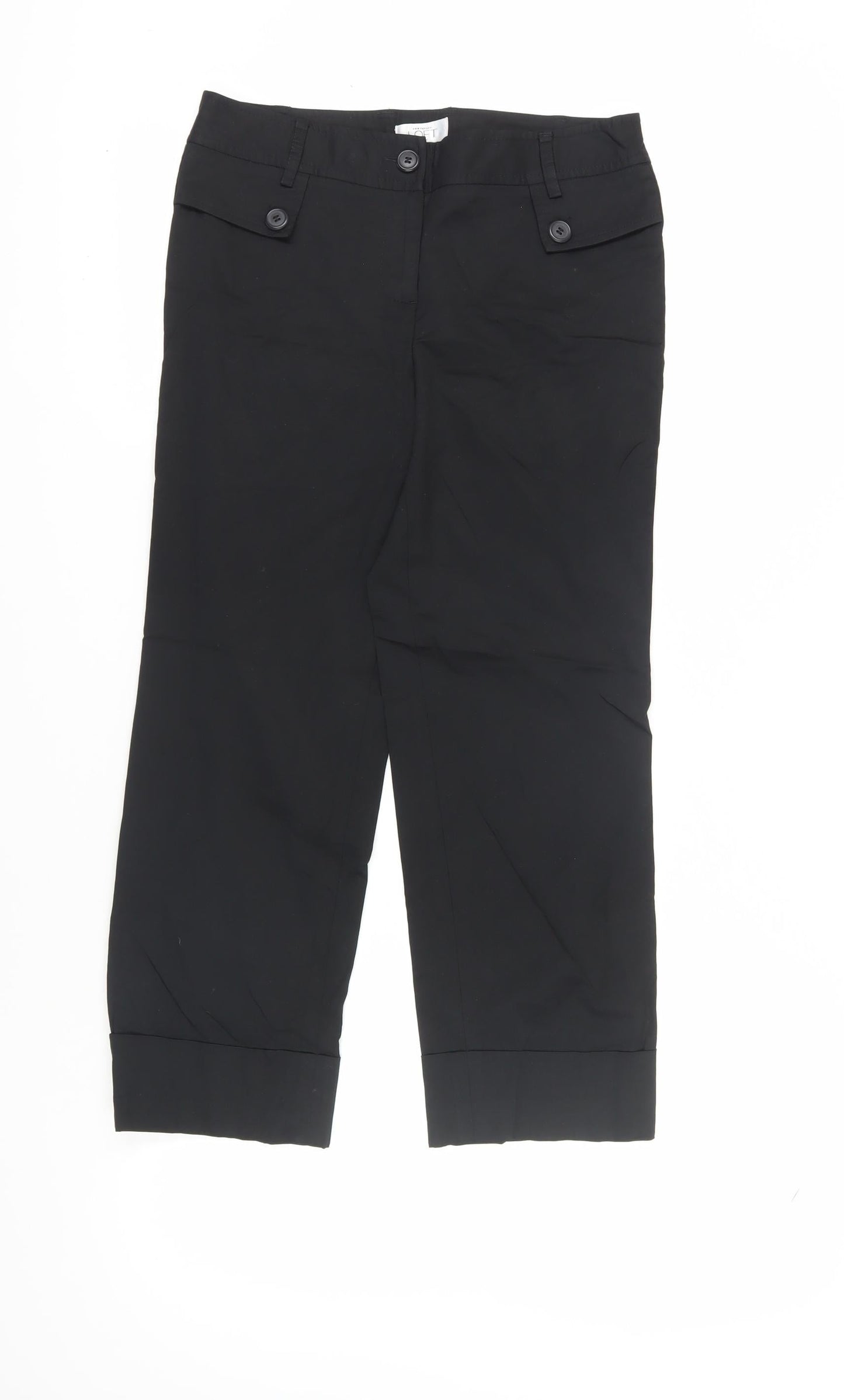 Loft Women Black Size 4 Capri Cotton Trousers