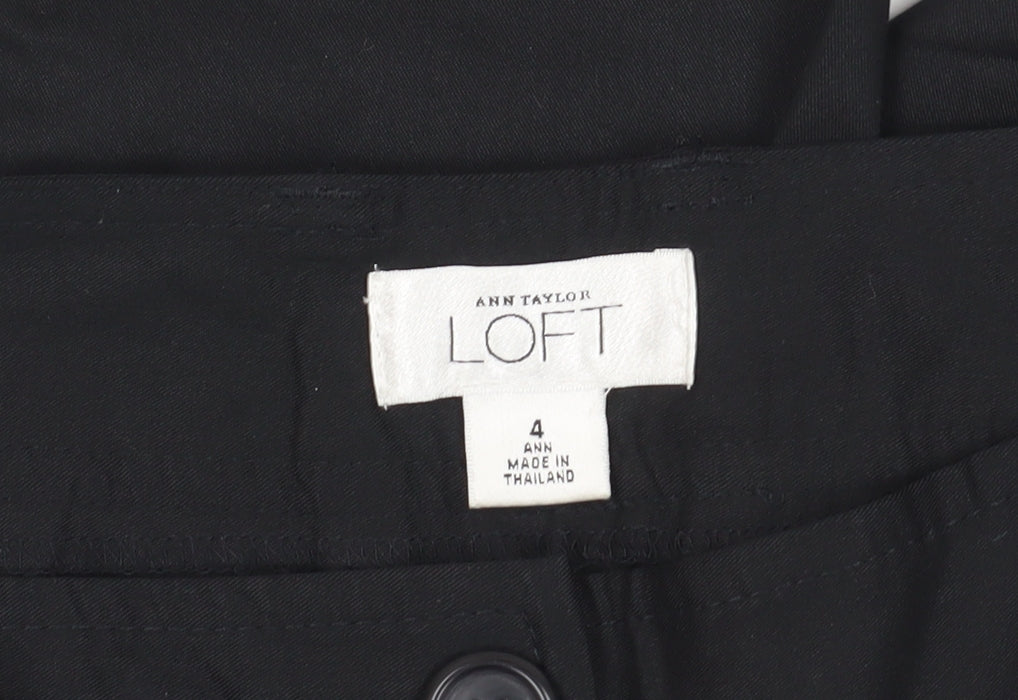 Loft Women Black Size 4 Capri Cotton Trousers