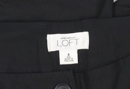 Loft Women Black Size 4 Capri Cotton Trousers