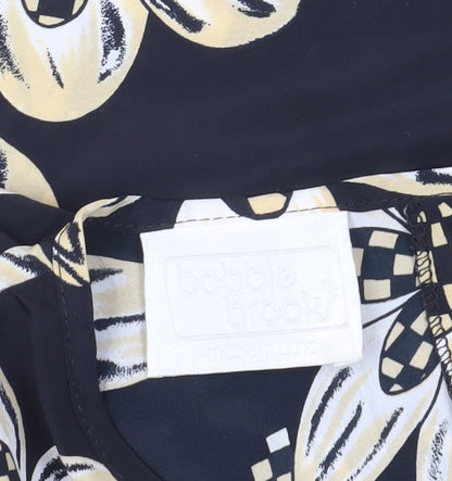 Bobbie Brooks Women's Black Floral Blouse, M, Excellent