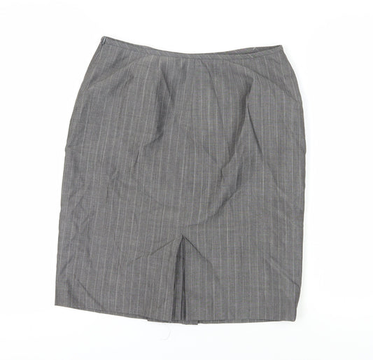 Anne Klein Women's Grey Herringbone Pencil Skirt, Size 10