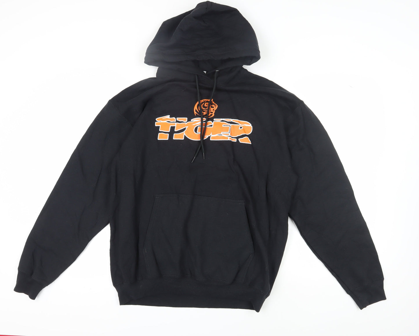 Mens UK Size L Port & Company Black Pullover Hoodie