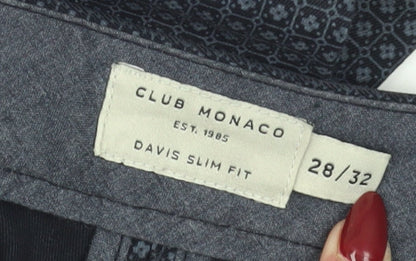 Club Monaco Blue Geometric Slim Fit Trousers 28/32