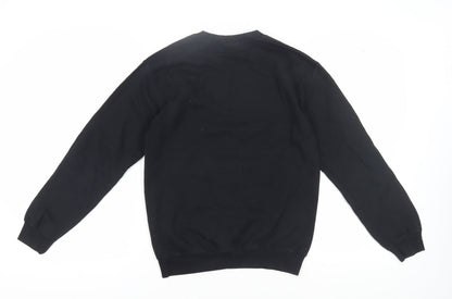 Mens UK Size S Gildan Black Pullover Sweatshirt