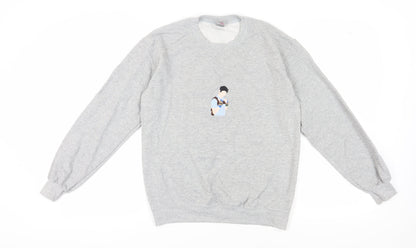 Unisex Adults UK Size S Gildan Grey Pullover Sweatshirt