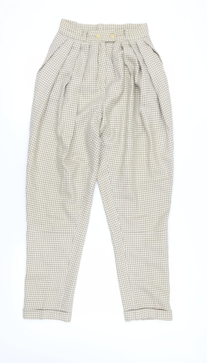 Betty Hanson Women's Beige Paperbag Trousers Size 8