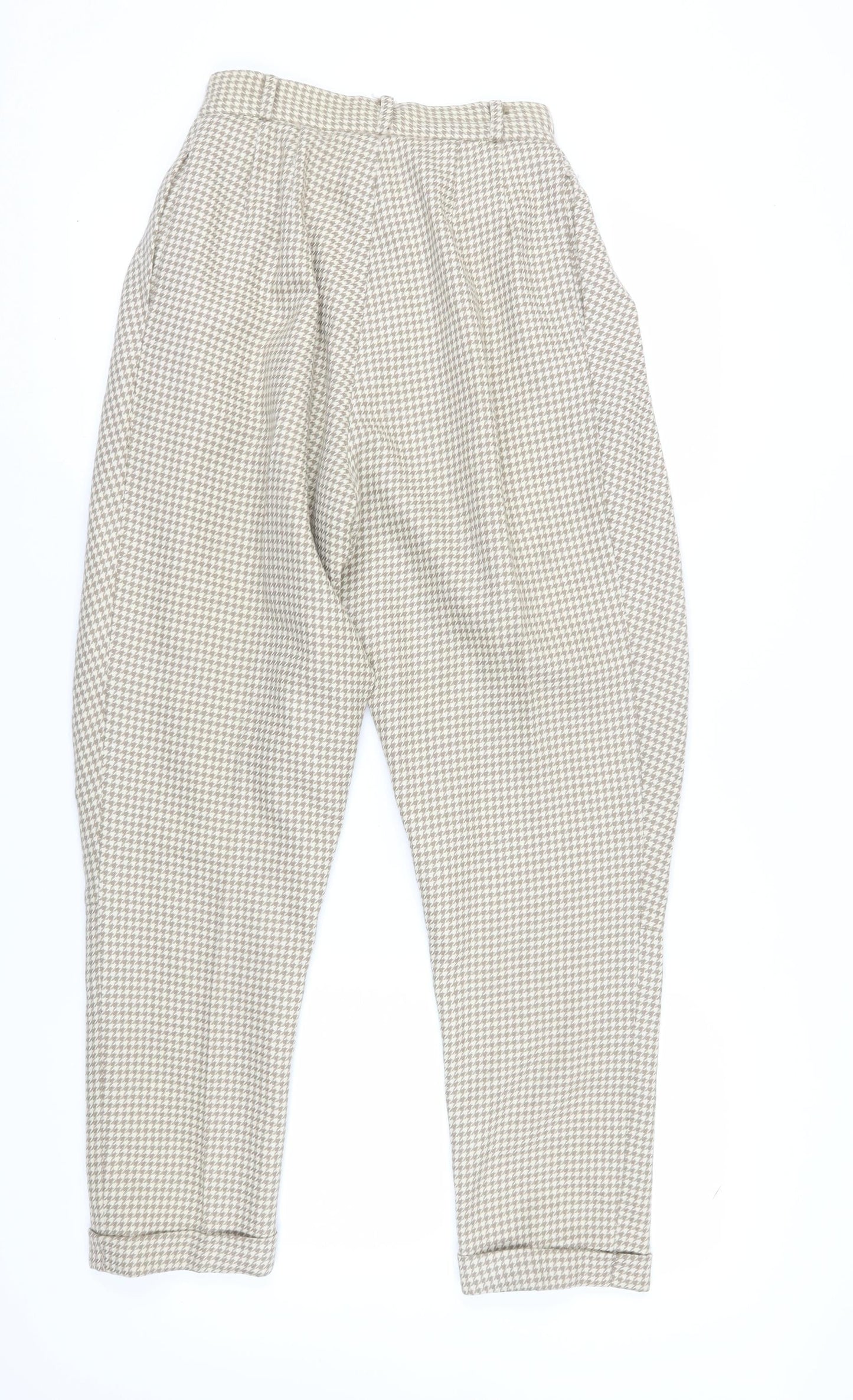 Betty Hanson Women's Beige Paperbag Trousers Size 8
