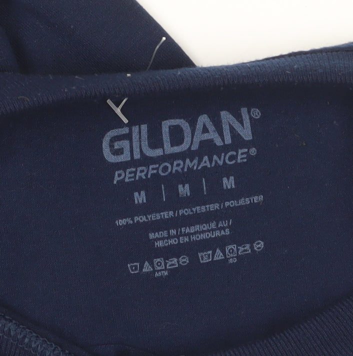 Mens UK Size M Gildan Blue  T-Shirt
