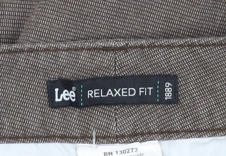 Womens UK Size 10 Lee Relaxed Fit  Brown Trousers
