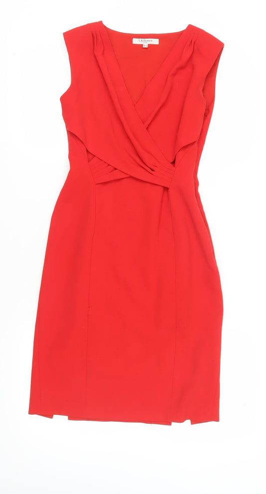 L.K. Bennett Women's Red Sheath Dress Size 10
