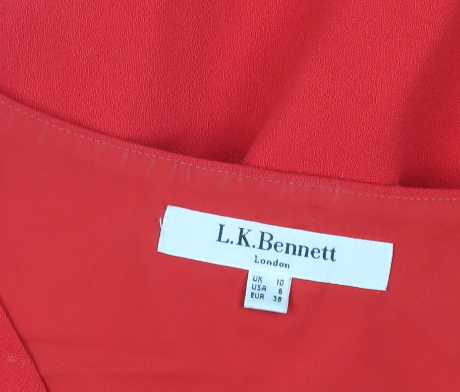 L.K. Bennett Women's Red Sheath Dress Size 10