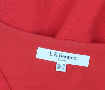 L.K. Bennett Women's Red Sheath Dress Size 10