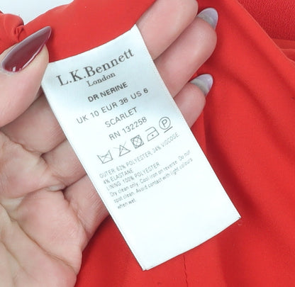 L.K. Bennett Women's Red Sheath Dress Size 10