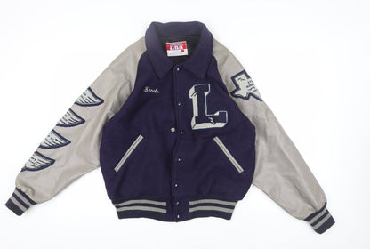 Awards USA Men's Purple Varsity Jacket L