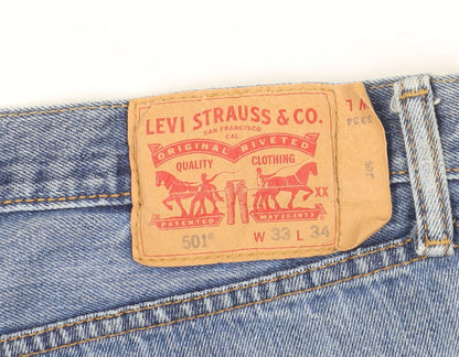 Levi's Men's Blue Chino Denim Shorts L Retro Style