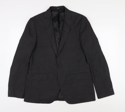 Mens UK Size 40 Moss London Regular Black Suit Jacket