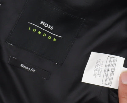 Mens UK Size 40 Moss London Regular Black Suit Jacket