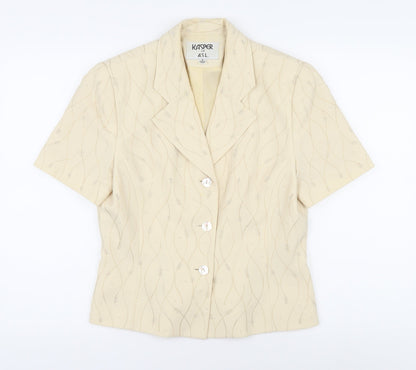 Kasper Women's Beige Suit Jacket - Size 12, Regular Fit