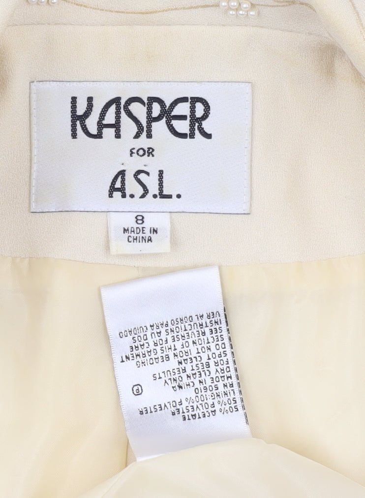 Kasper Women's Beige Suit Jacket - Size 12, Regular Fit