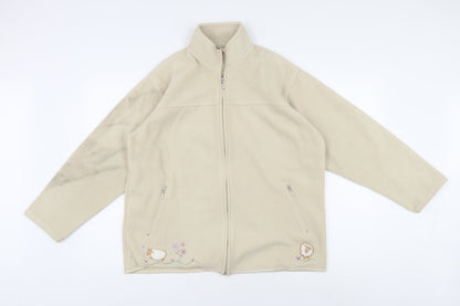 EWM Pure Classics Women's Beige Fleece Full Zip Sweatshirt, Size L
