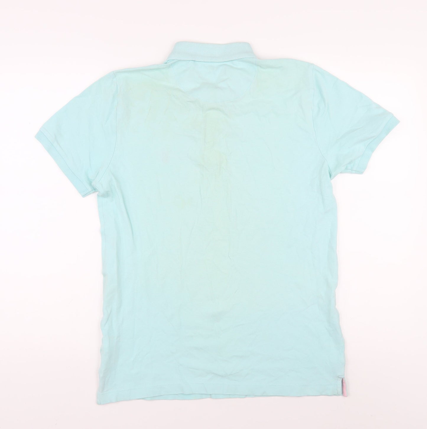 Easy Men's Blue Slim Fit Polo Shirt M with Embroidery