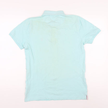 Easy Men's Blue Slim Fit Polo Shirt M with Embroidery