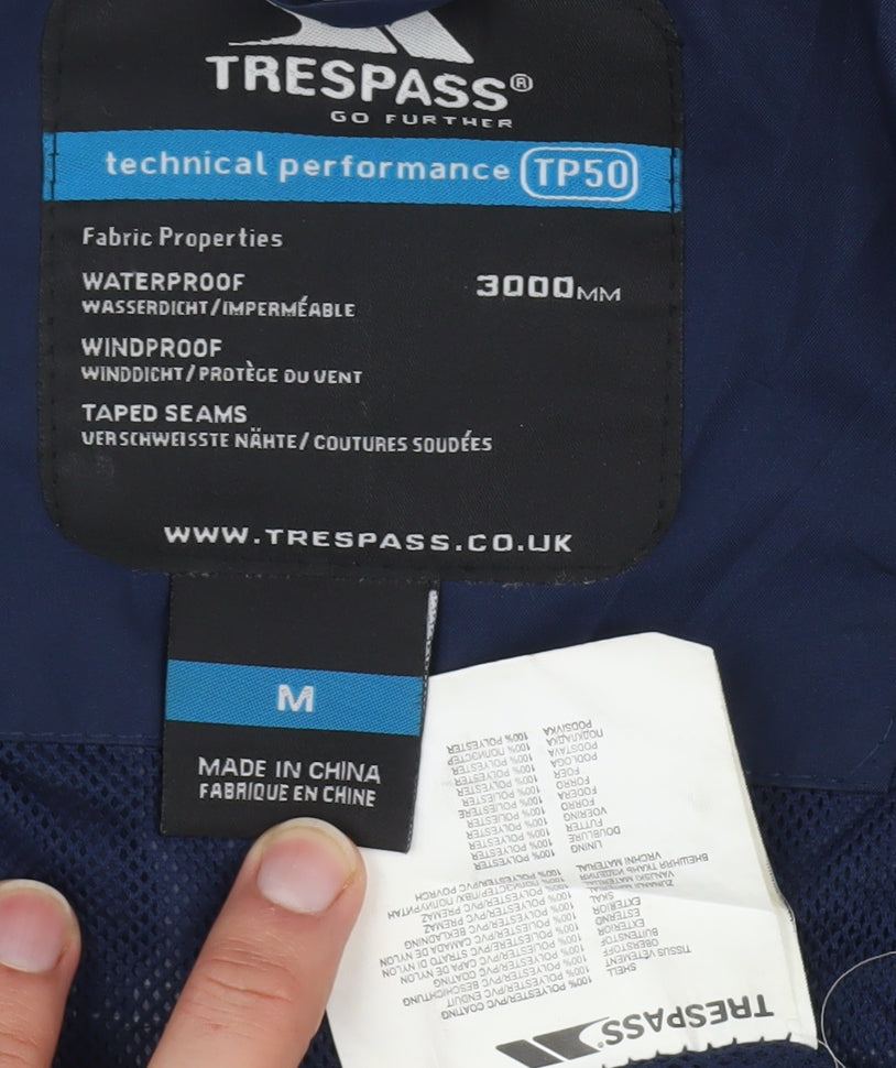 Mens UK Size M Trespass Blue Rain Coat