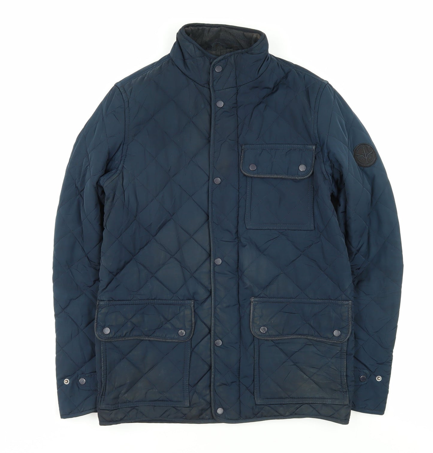 Mens UK Size XS Firetrap Blue Quilted Coat