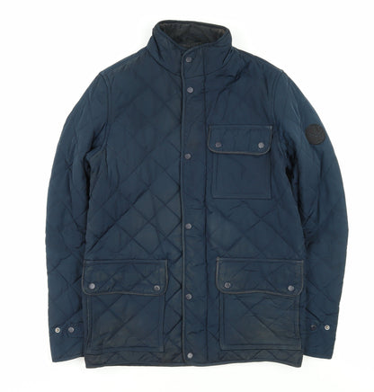 Mens UK Size XS Firetrap Blue Quilted Coat