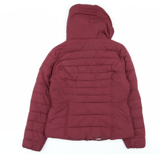 Womens UK Size L Hollister Red Puffer Jacket