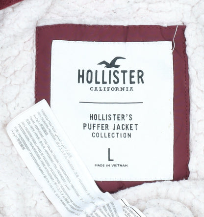 Womens UK Size L Hollister Red Puffer Jacket