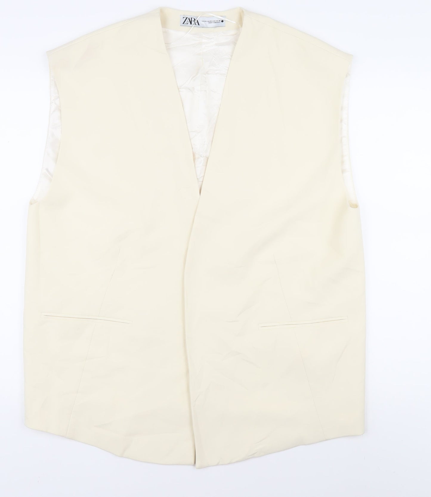 Womens UK Size M Zara Ivory Vest Jumper