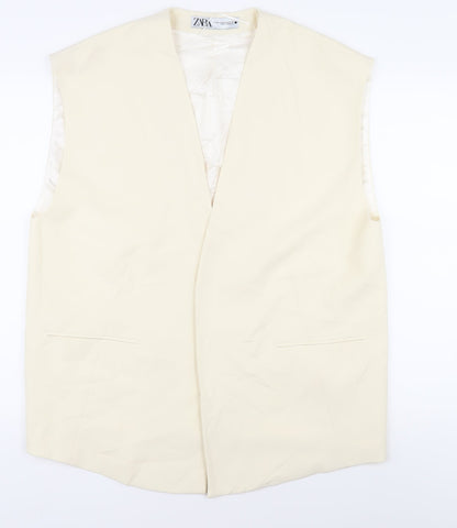 Womens UK Size M Zara Ivory Vest Jumper