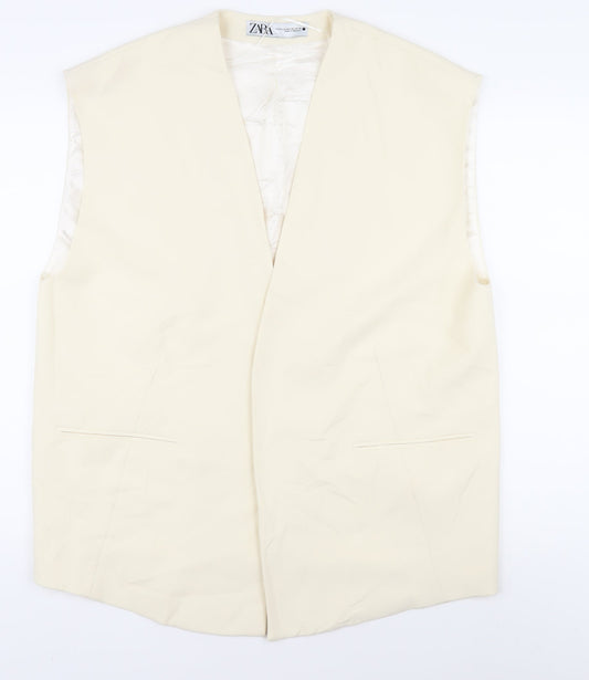 Womens UK Size M Zara Ivory Vest Jumper
