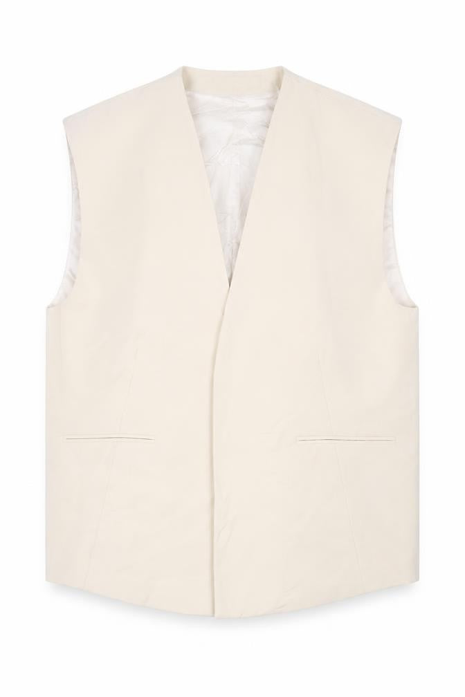 Womens UK Size M Zara Ivory Vest Jumper