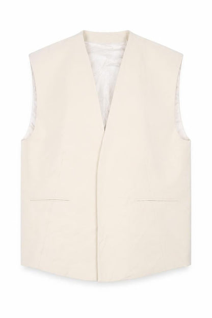 Womens UK Size M Zara Ivory Vest Jumper