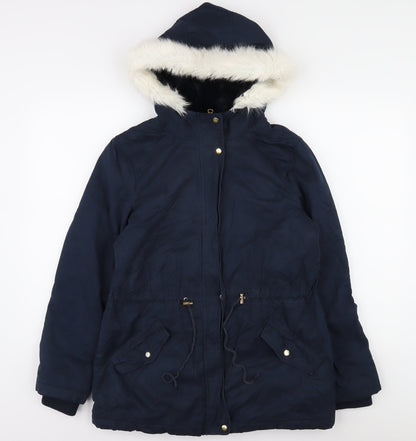 Oasis Women's Blue Parka Coat, Size S, Winter Insulated