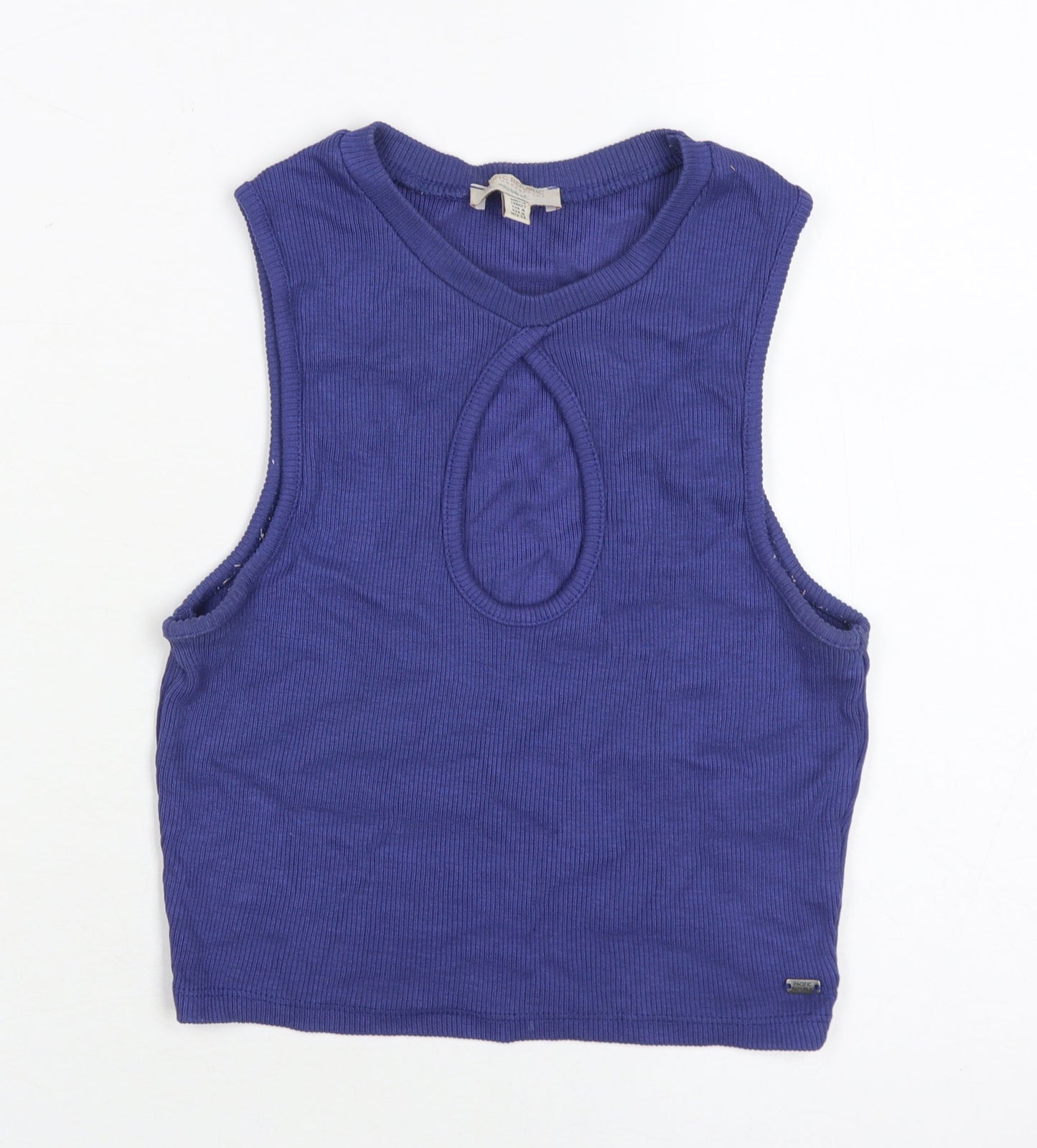 Teens UK Size M Pull & Bear Blue Cropped Tank