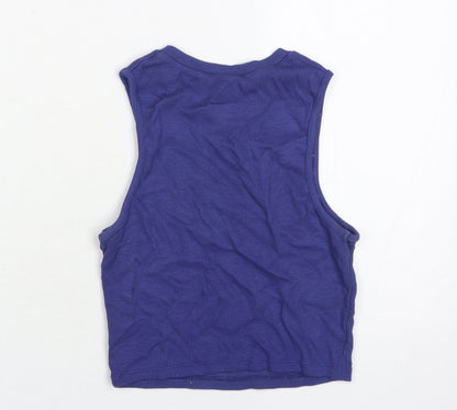 Teens UK Size M Pull & Bear Blue Cropped Tank