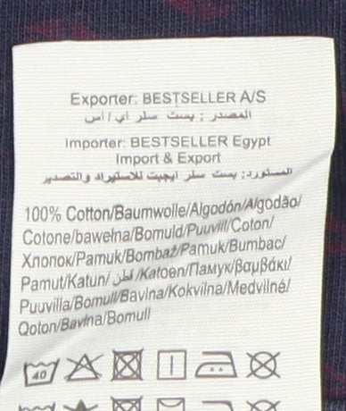 Jack & Jones Men's Blue M Graphic Polo Shirt