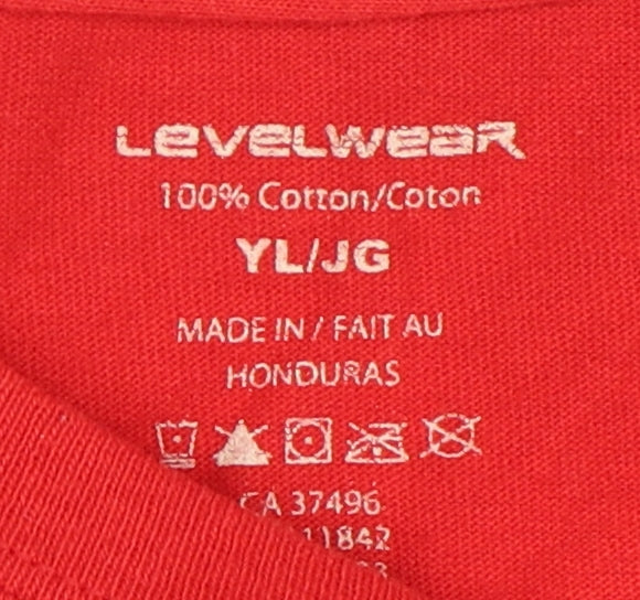 Levelwear Boys Red Graphic T-Shirt Size L Casual Pullover