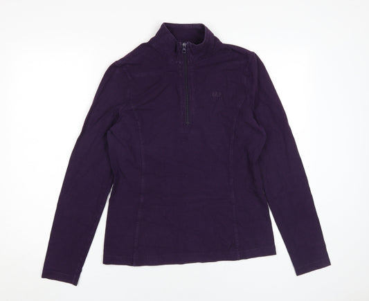 Gap Women's Purple M Henley 1/4 Zip Sweatshirt Casual